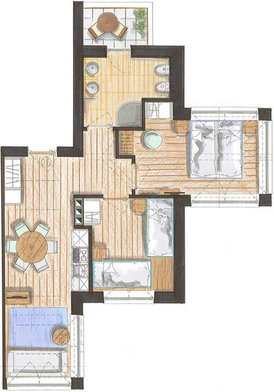 Color Home Suite Apartments Predazzo Quarto foto